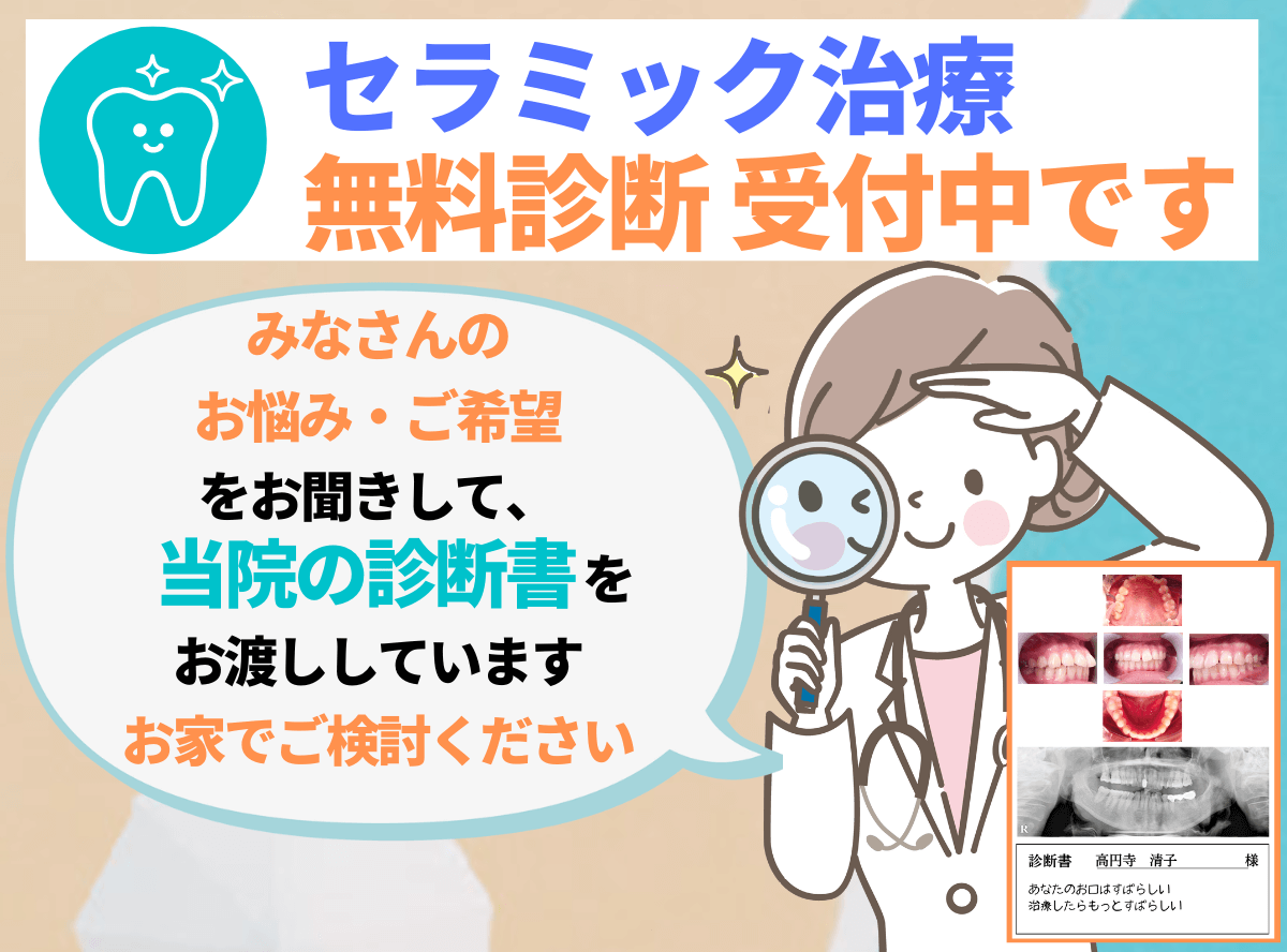 高円寺駅南口徒歩2分の歯医者、高円寺PAL歯科医院のセラミック治療